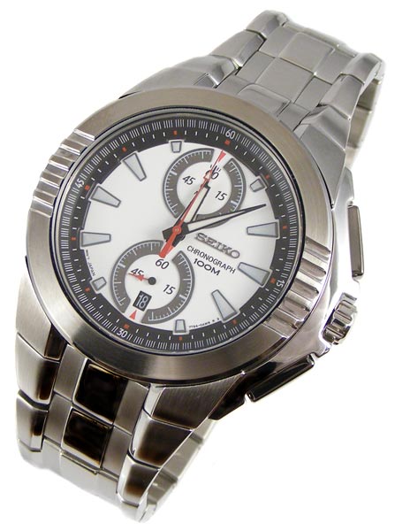 AAA 1:1 Replica Seiko-Chronograph Mens Watches White Dial Quartz 46MM SNN143P1 Watch