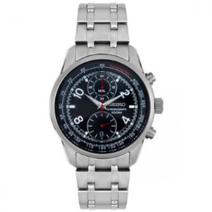 AAA 1:1 Replica Seiko-Chronograph Mens Watches Black Dial Quartz 42MM SNN159P1 Watch