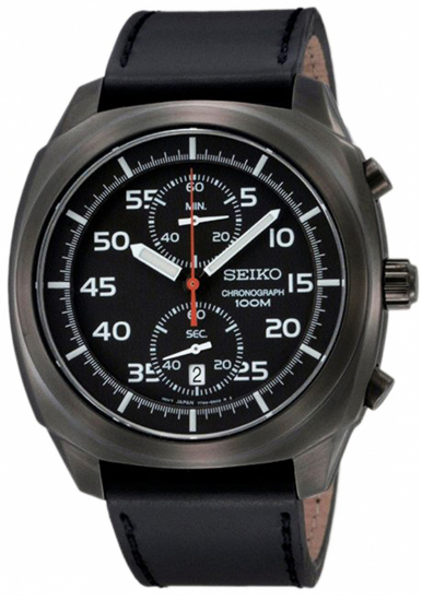 AAA 1:1 Replica Seiko-Chronograph Mens Watches Black Dial Quartz 43MM SNN217P1 Watch