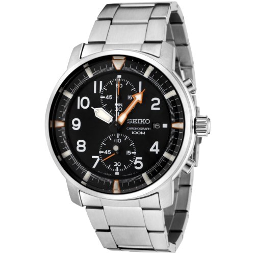 AAA 1:1 Replica Seiko Mens Watches Black Dial Japanese quartz 42MM SNN225 Watch