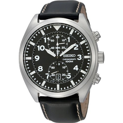 AAA 1:1 Replica Seiko-Chronograph Mens Watches Black Dial Quartz 42MM SNN231P2 Watch
