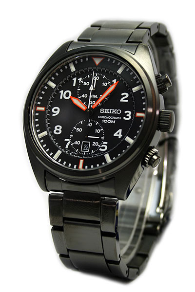 AAA 1:1 Replica Seiko-Chronograph Watches Black Dial Quartz 46MM SNN237P1 Watch