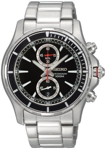 AAA 1:1 Replica Seiko-Chronograph Mens Watches Black Dial Quartz 40MM SNN243P1 Watch