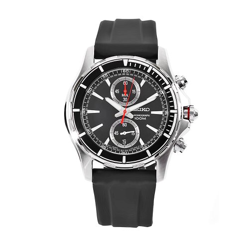 AAA 1:1 Replica Seiko-Chronograph Mens Watches Black Dial SNN243P2 Watch