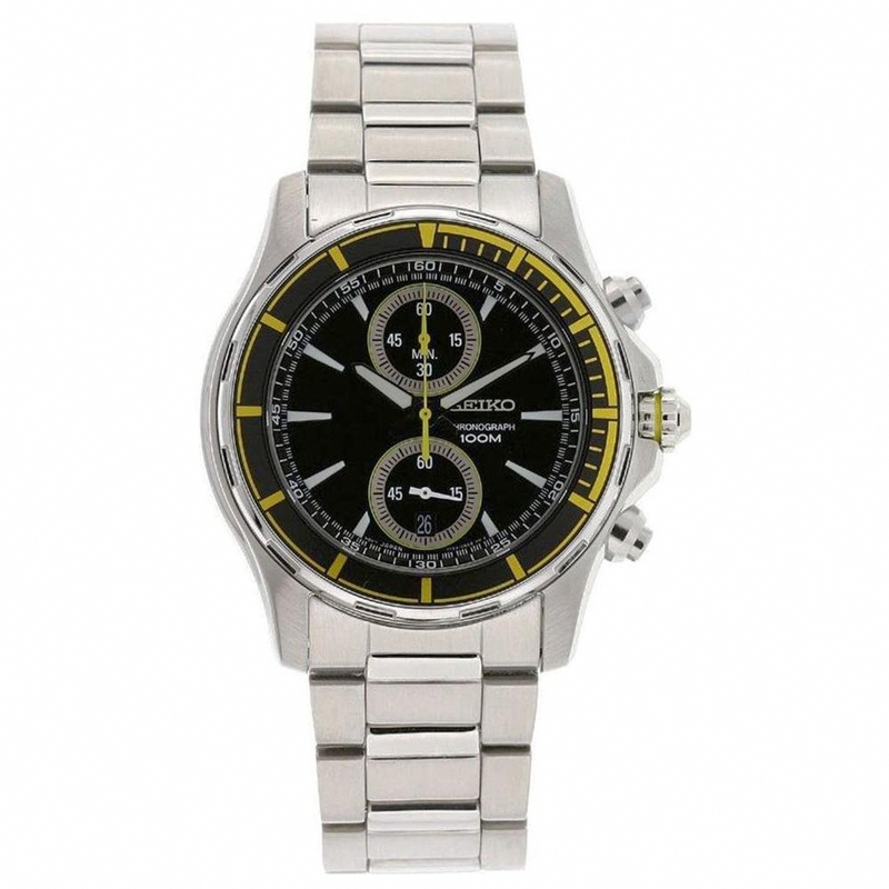 AAA 1:1 Replica Seiko-Chronograph Mens Watches Black Dial Quartz 46MM SNN245P1 Watch