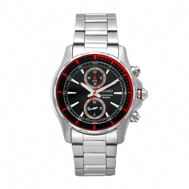 AAA 1:1 Replica Seiko-Chronograph Mens Watches Black Dial Quartz 43MM SNN247P1 Watch