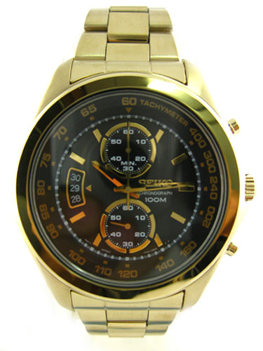 AAA 1:1 Replica Seiko-Chronograph Mens Watches Black Dial Quartz 48MM SNN258P1 Watch