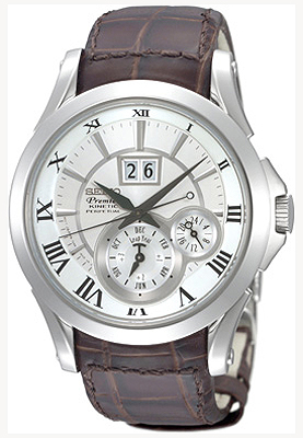 AAA 1:1 Replica Seiko-Premier-Kinetic Mens Watches White Dial Quartz-Kinetic SNP023P1 Watch