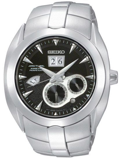 AAA 1:1 Replica Seiko-Arctura-Kinetic Mens Watches Black Dial Kinetic 42MM SNP031P1 Watch