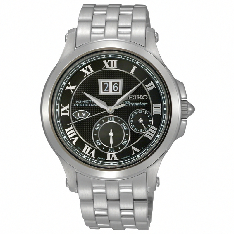 AAA 1:1 Replica Seiko-Premier-Kinetic Mens Watches Black Dial Kinetic 40MM SNP041P1 Watch