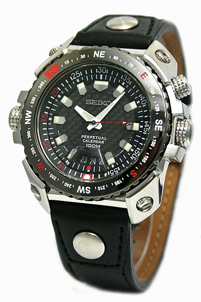 AAA 1:1 Replica Seiko-Perpetual-Calendar Mens Watches Black Dial quartz SNQ043P1 Watch
