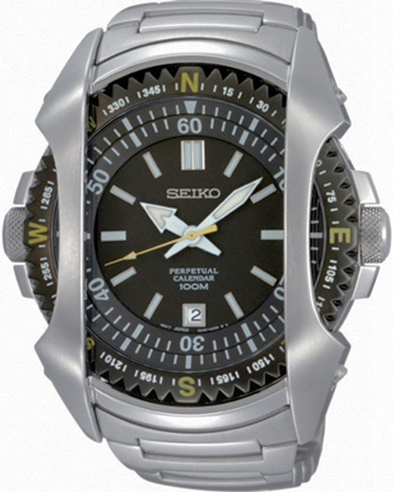 AAA 1:1 Replica Seiko Mens Watches Black Dial Japanese Quartz 44MM SNQ089P1 Watch