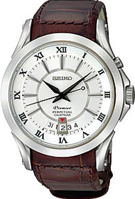AAA 1:1 Replica Seiko-Perpetual-Calendar Mens Watches White Dial Quartz SNQ105P1 Watch