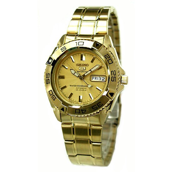 AAA 1:1 Replica Seiko-5-Sports Mens Watches Gold Dial Automatic 40MM SNZB26J1 Watch