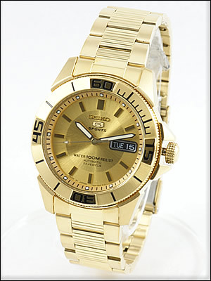 AAA 1:1 Replica Seiko-5-Sports Mens Watches Gold Dial Automatic 41.5MM SNZE32K1 Watch
