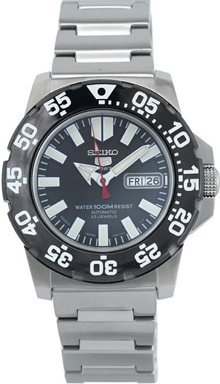 AAA 1:1 Replica Seiko-5-Sports Mens Watches Black Dial Automatic 45MM SNZF51J1 Watch
