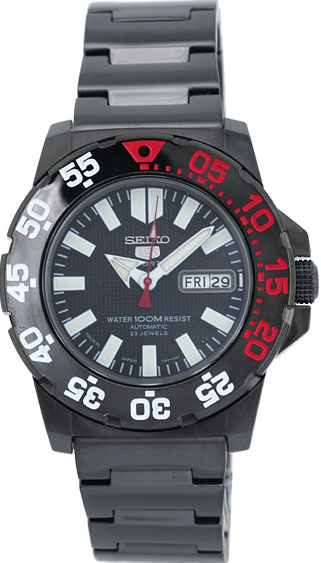 AAA 1:1 Replica Seiko-5-Sports Mens Watches Black Dial Automatic 45MM SNZF53J1 Watch