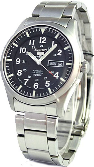 AAA 1:1 Replica Seiko-5-Sports Mens Watches Black Dial Automatic 45MM SNZG13K1 Watch