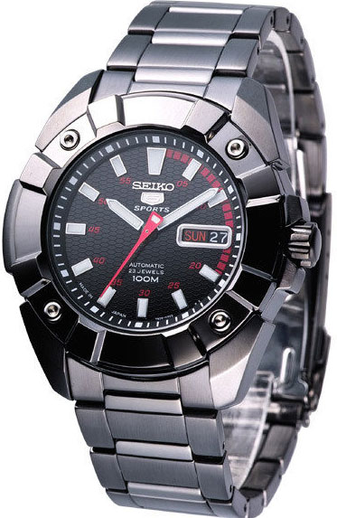 AAA 1:1 Replica Seiko-5-Sports Mens Watches Black Dial Automatic 46.5MM SNZG25J1 Watch