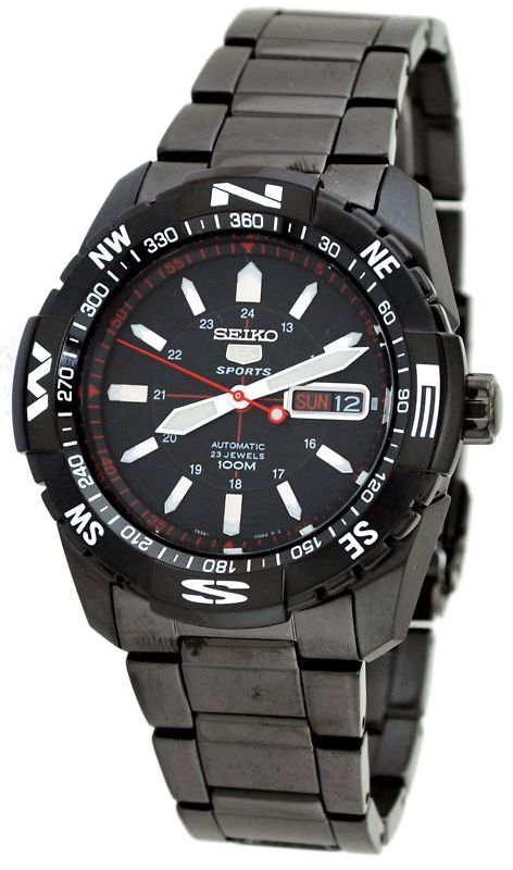 AAA 1:1 Replica Seiko-5-Sports Mens Watches Black Dial Automatic 42MM SNZJ11K1 Watch