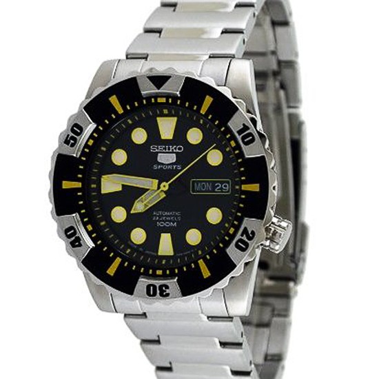 AAA 1:1 Replica Seiko-5-Sports Mens Watches Black Dial Automatic 42MM SNZJ15J1 Watch