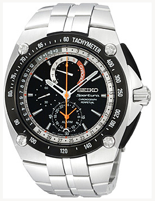 AAA 1:1 Replica Seiko-Sportura Mens Watches Black Dial Quartz SPC047P1 Watch