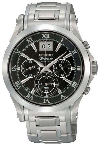 AAA 1:1 Replica Seiko-Premier Mens Watches Black Dial Quartz 40MM SPC057P1 Watch
