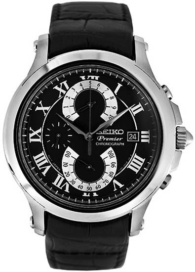 AAA 1:1 Replica Seiko-Premier Mens Watches Black Dial Quartz 45MM SPC067P2 Watch