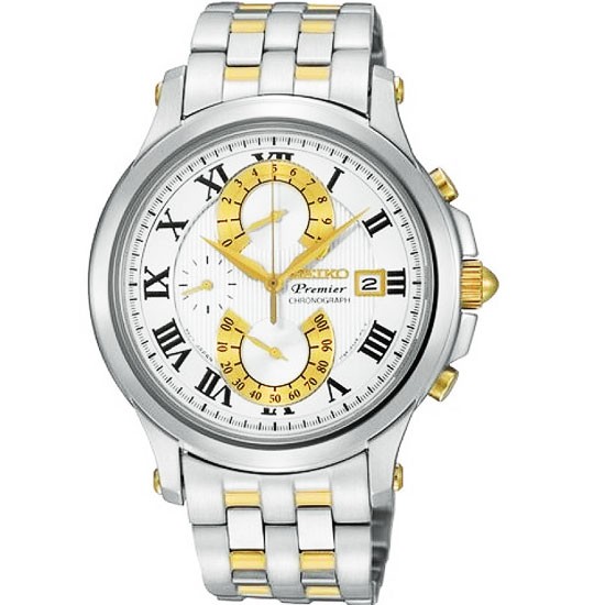AAA 1:1 Replica Seiko-Premier Mens Watches Silver Dial Quartz 45MM SPC068P1 Watch