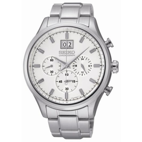 AAA 1:1 Replica Seiko-Chronograph Mens Watches Silver Dial Quartz 46MM SPC079P1 Watch
