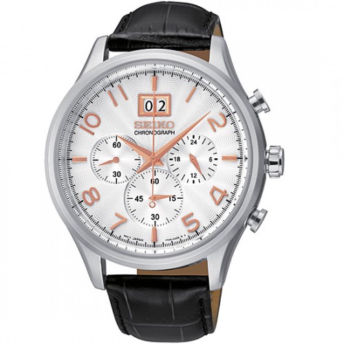 AAA 1:1 Replica Seiko-Chronograph Mens Watches Black Dial Quartz 46MM SPC087P1 Watch