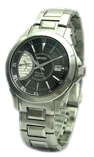 AAA 1:1 Replica Seiko-Premier Mens Watches Black Dial quartz-kinetic SRG001P1 Watch