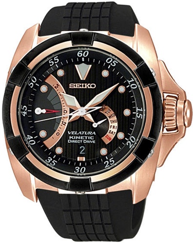 AAA 1:1 Replica Seiko-Velatura Mens Watches Black Dial Kinetic 43.5MM SRH006P1 Watch