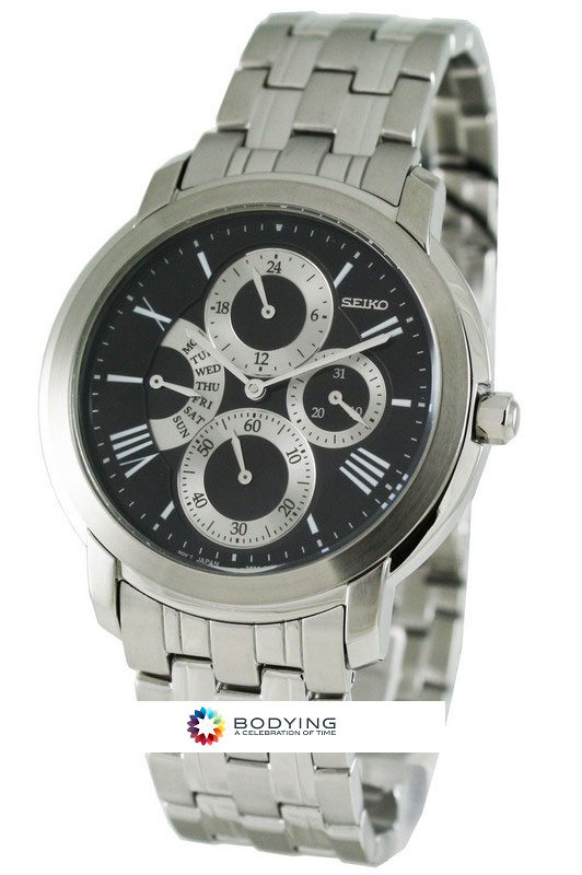 AAA 1:1 Replica Seiko-Premier Mens Watches Black Dial Quartz 46MM SRL007P1 Watch