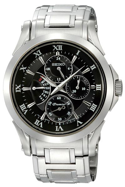 AAA 1:1 Replica Seiko-Premier Mens Watches Black Dial Quartz 42MM SRL023P1 Watch