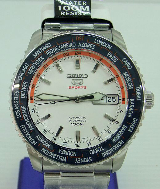 AAA 1:1 Replica Seiko-5-Sports Mens Watches White Dial Automatic 42MM SRP133K1 Watch