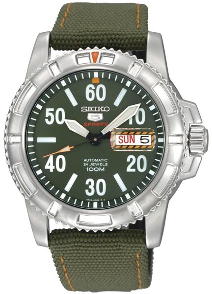 AAA 1:1 Replica Seiko-5-Sports Mens Watches Olive Dial Automatic 45MM SRP215K2 Watch