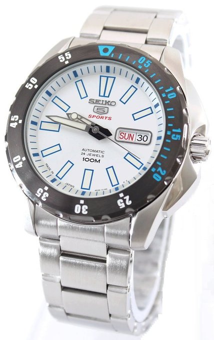 AAA 1:1 Replica Seiko-5-Sports Mens Watches White Dial Automatic 42MM SRP359J1 Watch