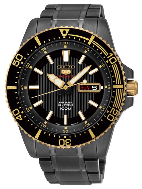 AAA 1:1 Replica Seiko-5-Sports Mens Watches Black Dial Automatic 44MM SRP558K1 Watch