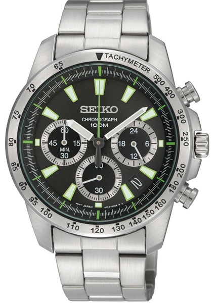 AAA 1:1 Replica Seiko-Chronograph Mens Watches Black Dial Quartz 40MM SSB027P1 Watch