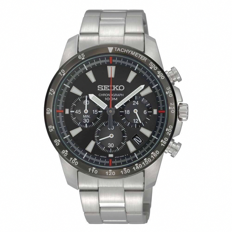 AAA 1:1 Replica Seiko-Chronograph Mens Watches Black Dial Quartz 40MM SSB031P1 Watch