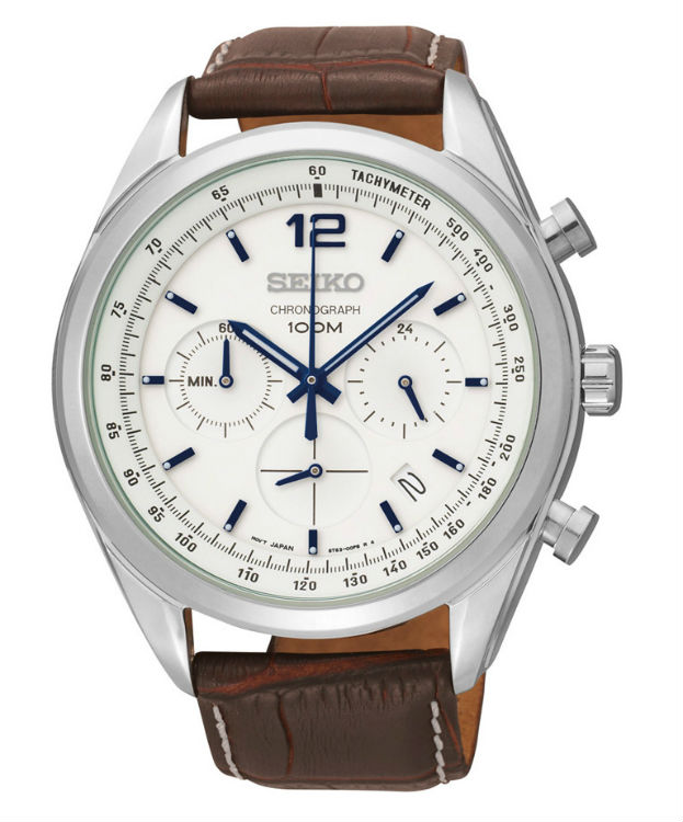 AAA 1:1 Replica Seiko Mens Watches White Dial Quartz 45MM SSB095P1 Watch