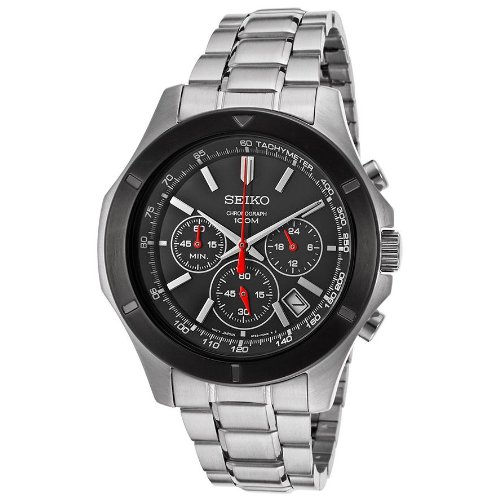 AAA 1:1 Replica Seiko Mens Watches Black Dial Quartz 45MM SSB111P1 Watch