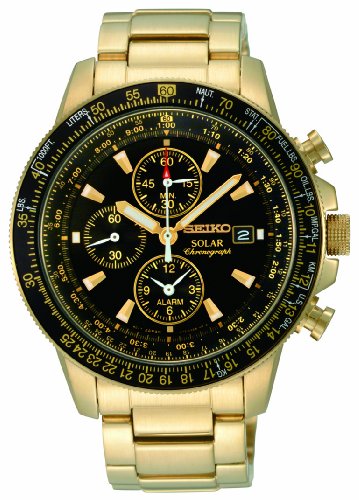 AAA 1:1 Replica Seiko-Solar Mens Watches Black Dial Solar 43MM SSC008P2 Watch