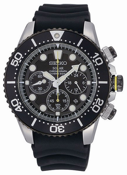 AAA 1:1 Replica Seiko-Solar Mens Watches Black Dial Solar 43MM SSC021P1 Watch