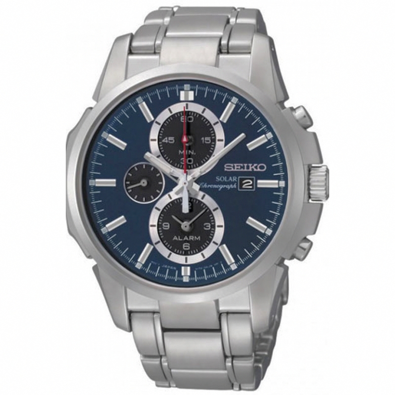 AAA 1:1 Replica Seiko-Solar Mens Watches Blue Dial Solar 42MM SSC085P1 Watch