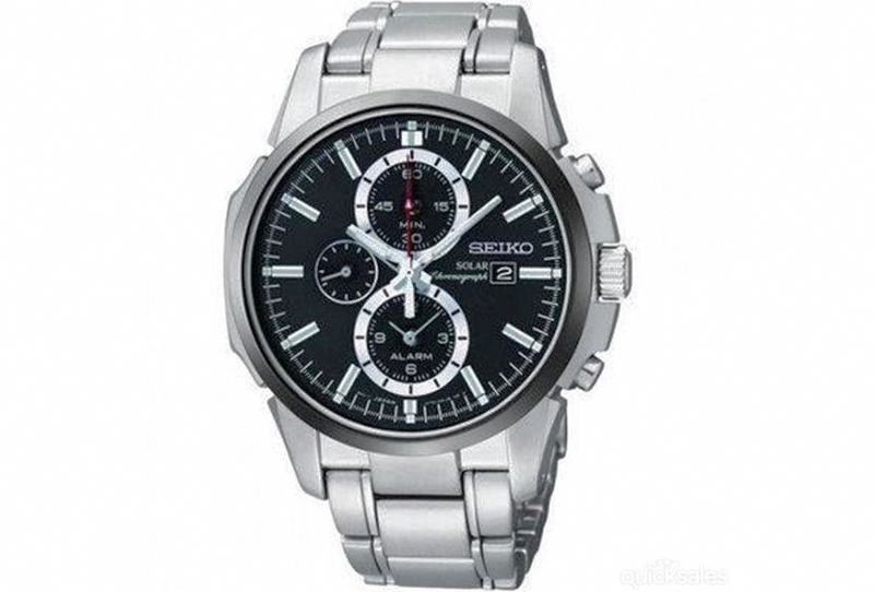 AAA 1:1 Replica Seiko-Solar Mens Watches Black Dial Solar 42MM SSC087P1 Watch