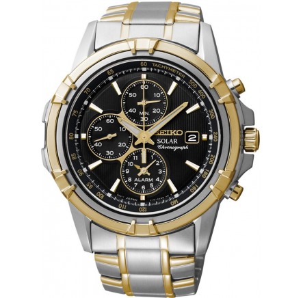 AAA 1:1 Replica Seiko-Solar Mens Watches Black Dial Solar 42MM SSC142P1 Watch