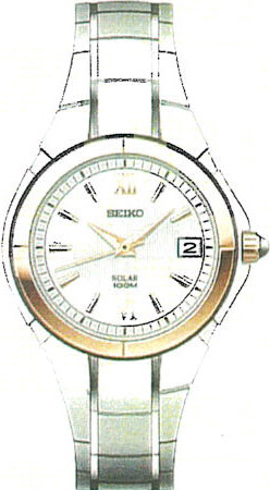 AAA 1:1 Replica Seiko-Stainless-Steel Mens Watches White Dial Solar SUT026P1 Watch