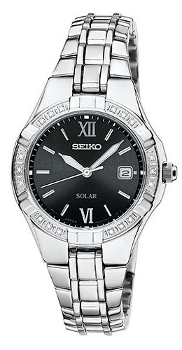 AAA 1:1 Replica Seiko-Usa Ladies Watches Black Dial Solar 25MM SUT067 Watch